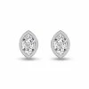 New 😀 Monary Lab Grown 1 CTW Marquise Bezel Set Diamond Solitaire Earrings in 14K White Gold for 👩 women 👏