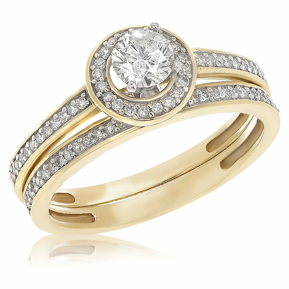 Coupon π― Monary Diamond Ring Set - Set in 18K Yellow Gold for π© women π₯°