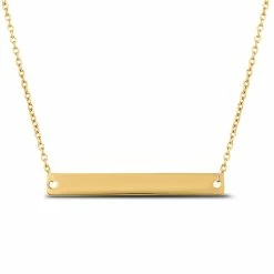 Wholesale 🎁 Monary 14K Yellow Gold 24MM Bar Necklace for 👩 women 😉