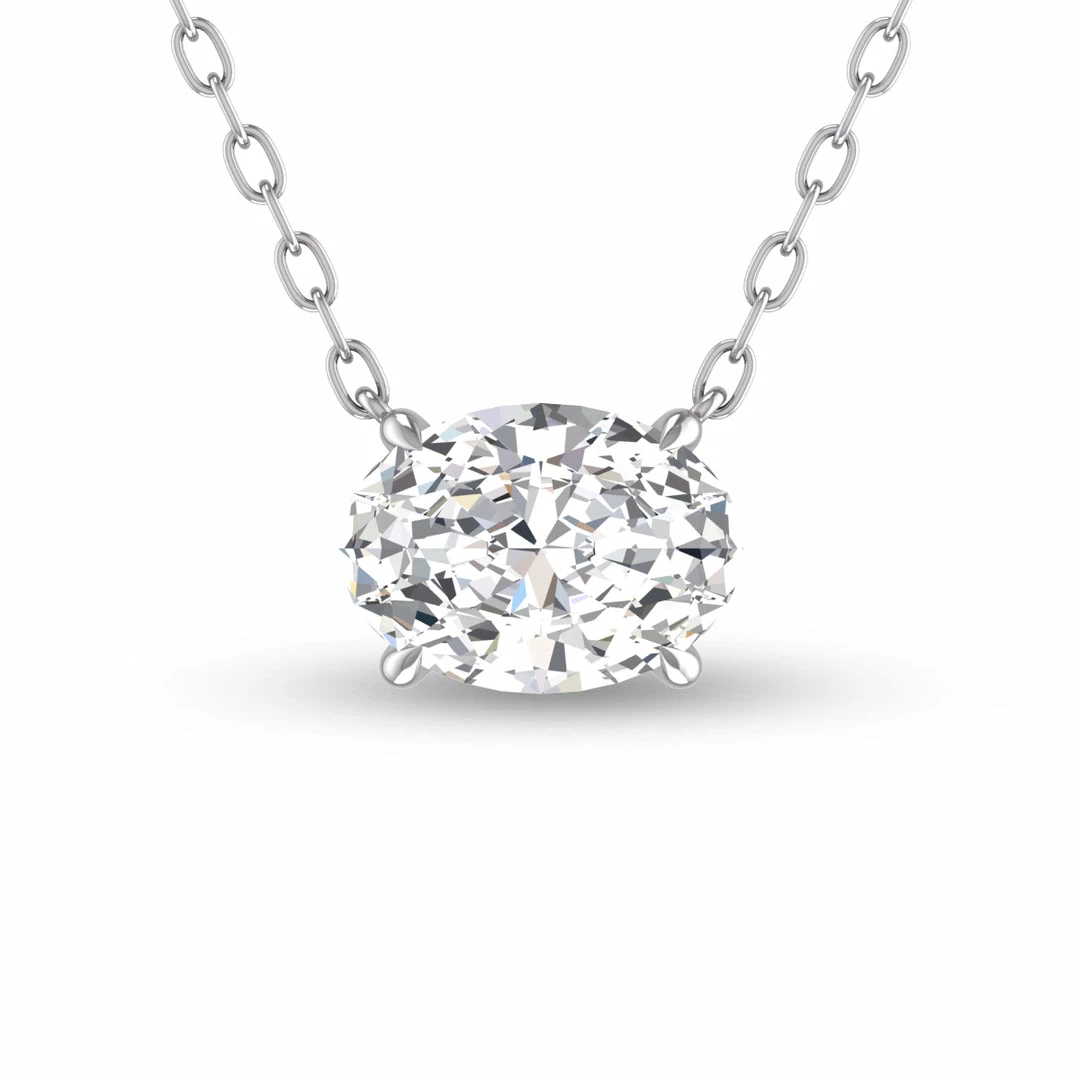 Wholesale π Monary Lab Grown 3/4 CTW Floating Oval Diamond Solitaire Pendant in 14K White Gold for π© women π