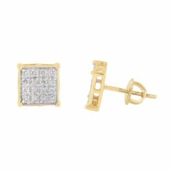 Discount 💯 Monary 14K Yellow Gold Earrings with 0.15 ct. Diamonds for 👩 women 🎁