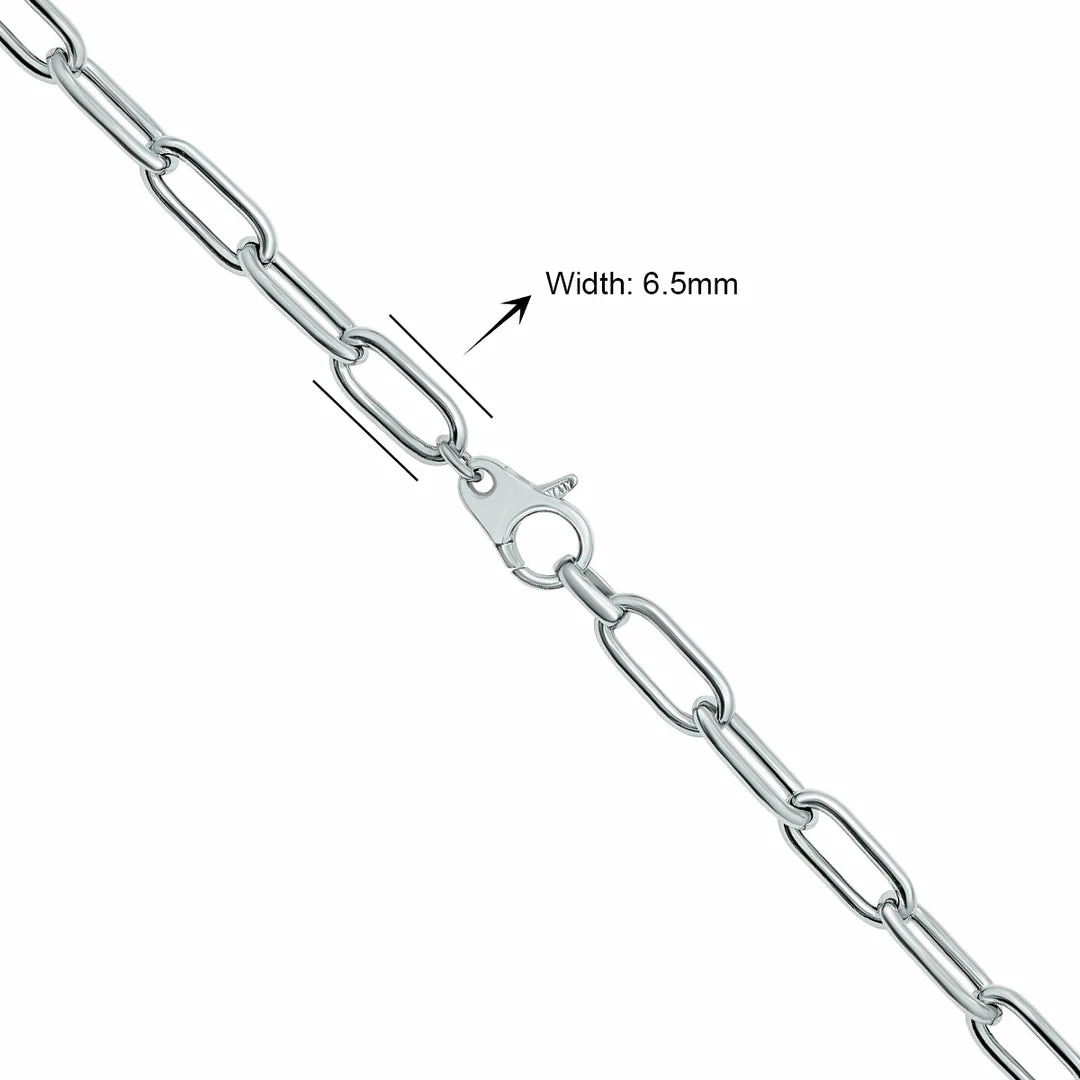 Hot Sale π₯° Monary Silver Rhodium 6.5MM Chunky Paperclip Necklace With Lobster Claps - 38 Inch for π© women π - Image 3