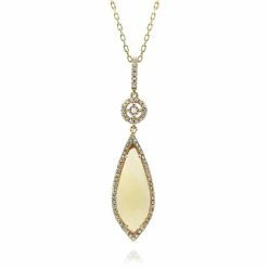 Hot Sale 🛒 Monary Yellow Citrine & Diamond Pendant Necklace Set in 14K Yellow Gold for 👩 women 🤩