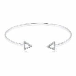 Budget 💯 Monary Diamond Bangle Bracelet - Micro Pave Set in 14K White Gold for 👩 women 🛒