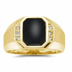 Best reviews of 😍 Monary 10K Yellow Gold Onyx and Diamond Men's Ring 🎁