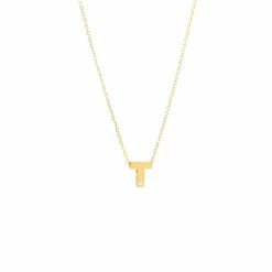 Budget 🎉 Monary 14k Yg Initial T W/ Diamond And Chain (16+2") for 👩 women 🔥