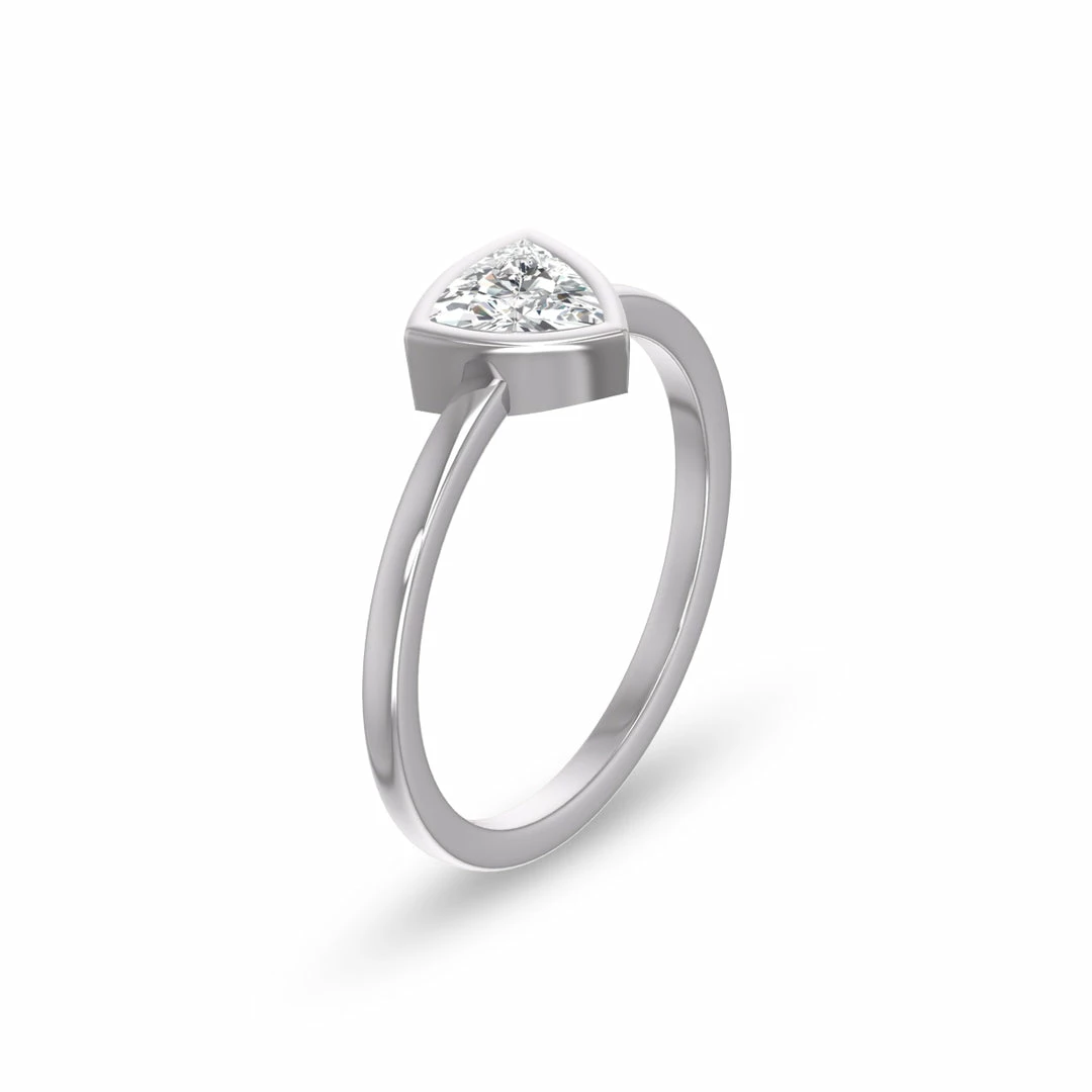 Flash Sale β€οΈ Monary Lab Grown 1/2 CTW Trillion Bezel Solitaire Diamond Ring in 14K White Gold for π© women π - Image 2