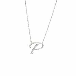 Brand new 🛒 Monary Diamond Script Intial Necklace (Wg/ 16+2") for 👩 women 🛒
