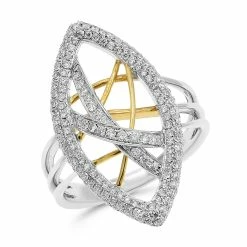 Outlet ⌛ Monary Diamond Micro Pave Fashion Ring Set in 14K Two Tone Gold for 👩 women ✨