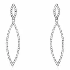 Cheapest 🔔 Monary Diamond Dangle Earrings Set in 14K White Gold for 👩 women ✔️
