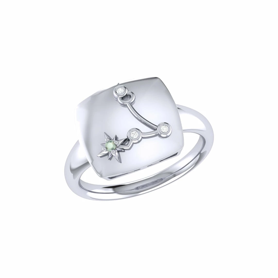 Best deal β Monary Pisces Two Fish Aquamarine & Diamond Constellation Signet Ring in Sterling Silver for π© women π