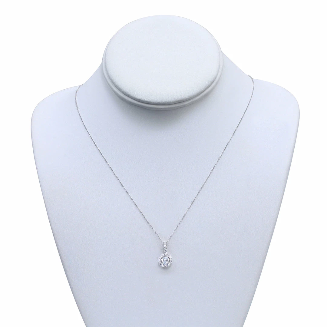 New π Monary Signature Quality 1 Carat TW Halo Diamond Pendant in 14K White Gold for π© women π - Image 4
