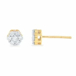 Best Sale ⌛ Monary 14K Yellow Gold Earrings with 0.4 ct. Diamonds for 👩 women ⌛
