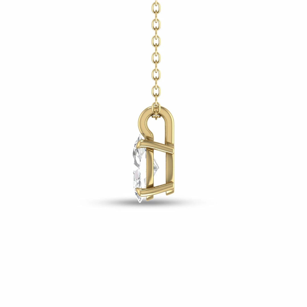 Top 10 π€© Monary Lab Grown 1/4 CTW Oval Solitaire Diamond Pendant in 14K Yellow Gold for π© women β - Image 3
