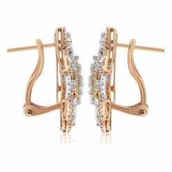 Buy 👍 Monary White Diamond Earrings Set in 18K Tri Color Gold for 👩 women 🛒