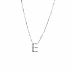 Coupon 👏 Monary Silver Diamond Initial "E" Necklace for 👩 women ⌛