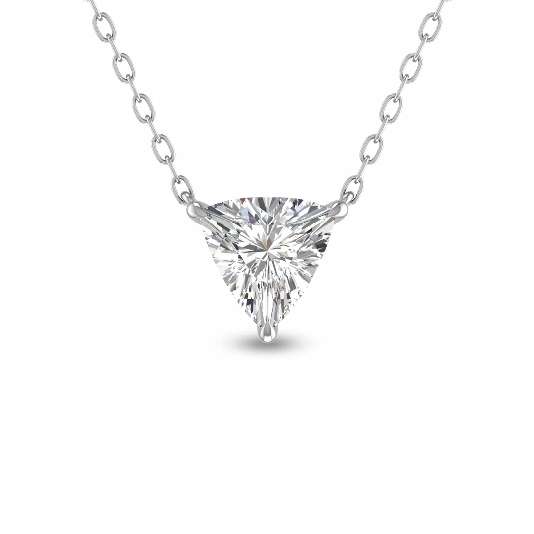 Buy β¨ Monary Lab Grown 1 CTW Floating Trillion Shaped Diamond Solitaire Pendant in 14K White Gold for π© women β