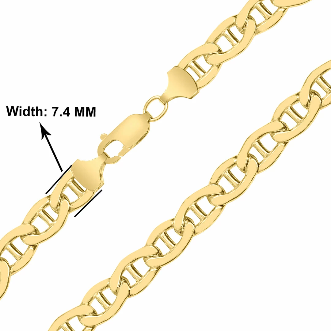 Top 10 β€οΈ Monary 14K Yellow Gold Filled 7.4MM Mariner Link Chain Bracelet with Lobster Clasp for π© women π - Image 3