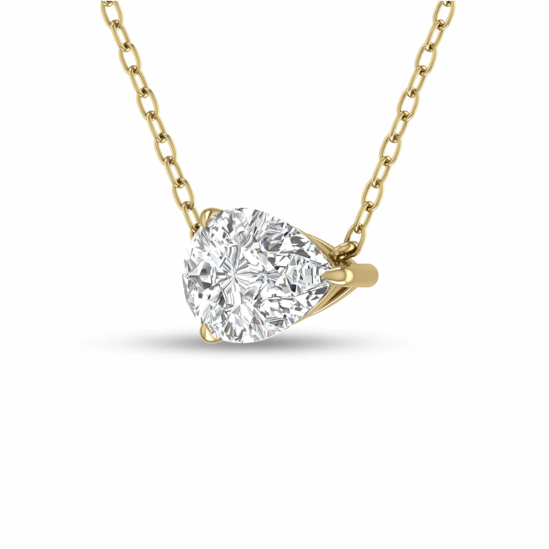 Hot Sale β Monary Lab Grown 1 CTW Floating Pear Shaped Diamond Solitaire Pendant in 14K Yellow Gold for π© women π - Image 2