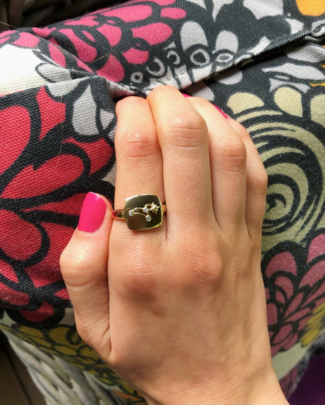 Coupon π― Monary Leo Lion Peridot & Diamond Constellation Signet Ring in 14K Yellow Gold Vermeil on Sterling Silver for π© women π - Image 2