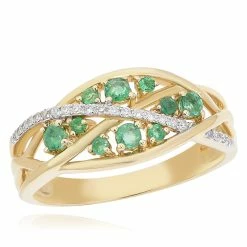 Best deal 🛒 Monary Green Emerald & Diamond Unique Ring for 👩 women 👏