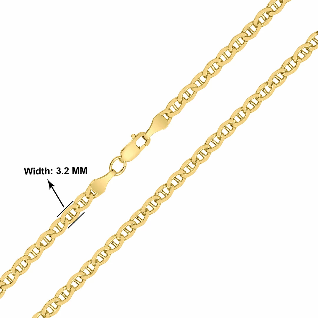 Promo π€© Monary 14K Yellow Gold Filled 3.2MM Mariner Link Chain with Lobster Clasp - 20 Inch for π© women π - Image 2