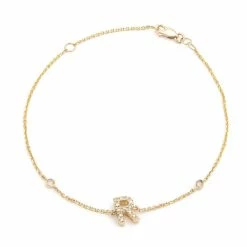 Deals 🎉 Monary Diamond Initial Fashion Bracelet "R" (14k) (6+1") for 👩 women 🎁