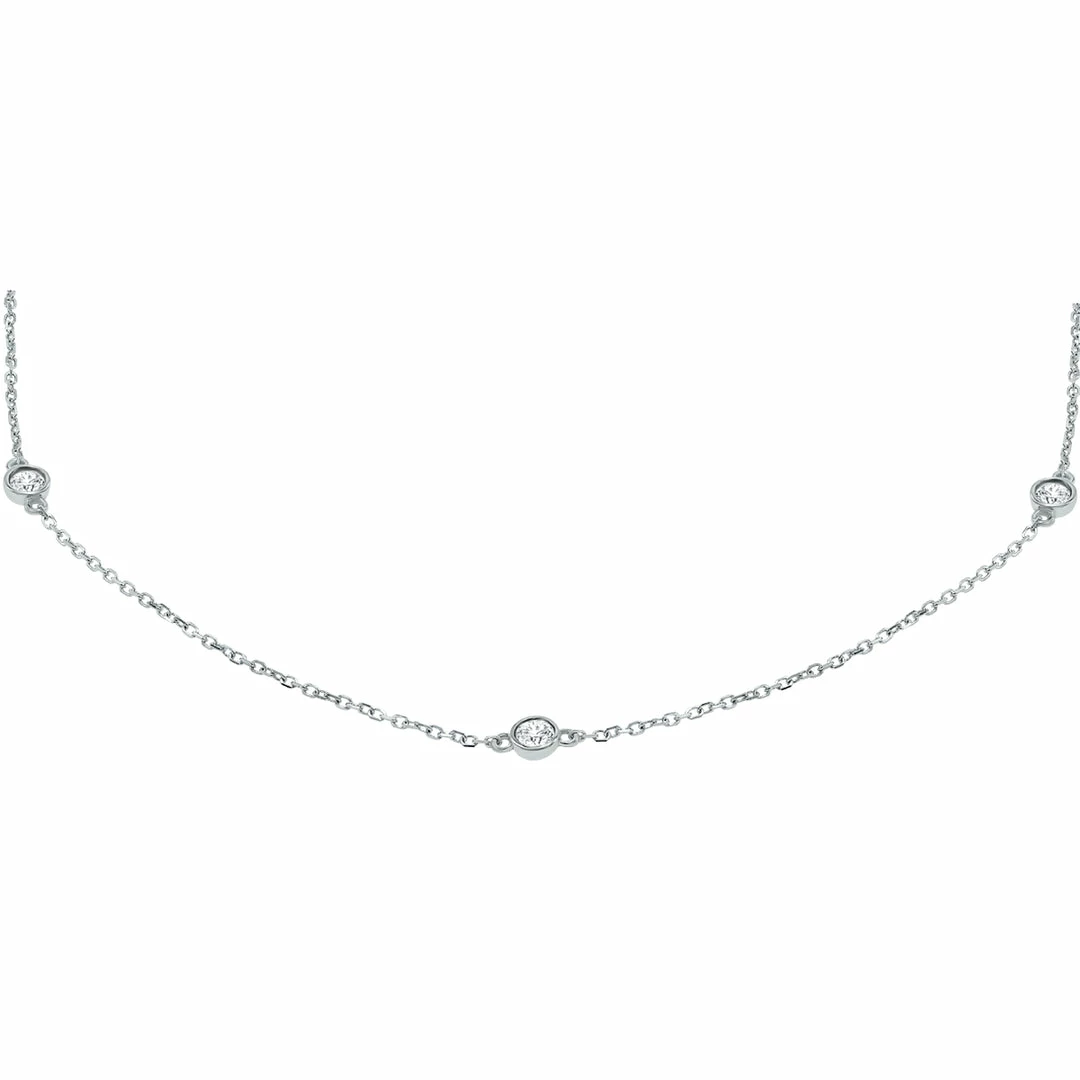 Budget π Monary 1/2 Carat TW Bezel Set Diamond Station Necklace in 14K White Gold for π© women β¨ - Image 2