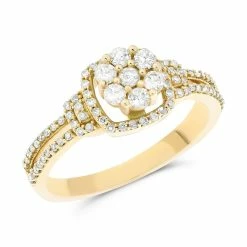 New 🛒 Monary Diamond Ring - Set in 14K Yellow Gold for 👩 women 🎁