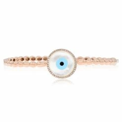 Promo 🎉 Monary Diamond Evil Eye Bracelet - Prong Set in 14K Rose Gold for 👩 women 😍