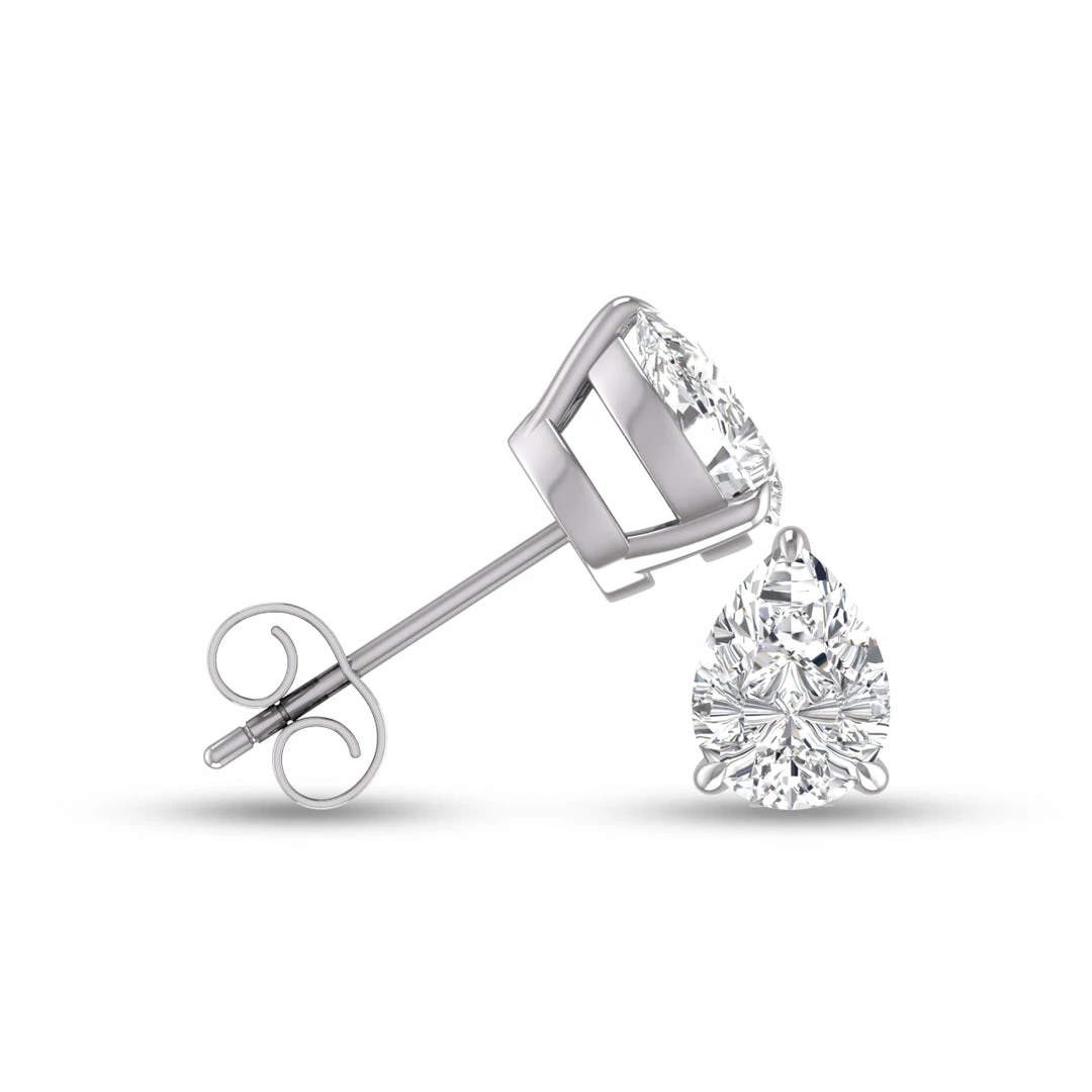 Cheapest β¨ Monary Lab Grown 1/2 CTW Pear Shaped Solitaire Diamond Earrings in 14K White Gold for π© women π₯ - Image 2