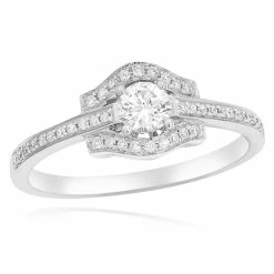 New ❤️ Monary White Diamond Engagement Ring for 👩 women 🎁