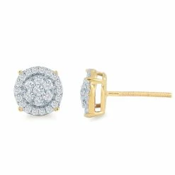 Discount 🎁 Monary 14K Yellow Gold Earrings with 0.5 ct. Diamonds for 👩 women 🔔
