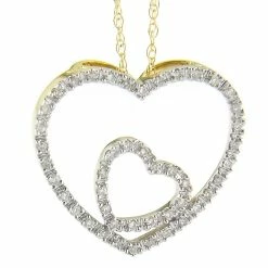 Hot Sale 🎁 Monary Double Prong Heart (Yg/With Chain) for 👩 women 😍