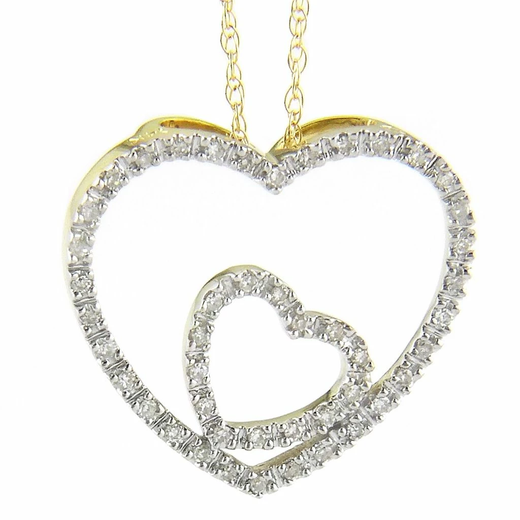 Hot Sale π Monary Double Prong Heart (Yg/With Chain) for π© women π