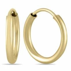 Buy ✔️ Monary 10MM Hoop Earrings in 14k Yellow Gold for 👩 women 🥰