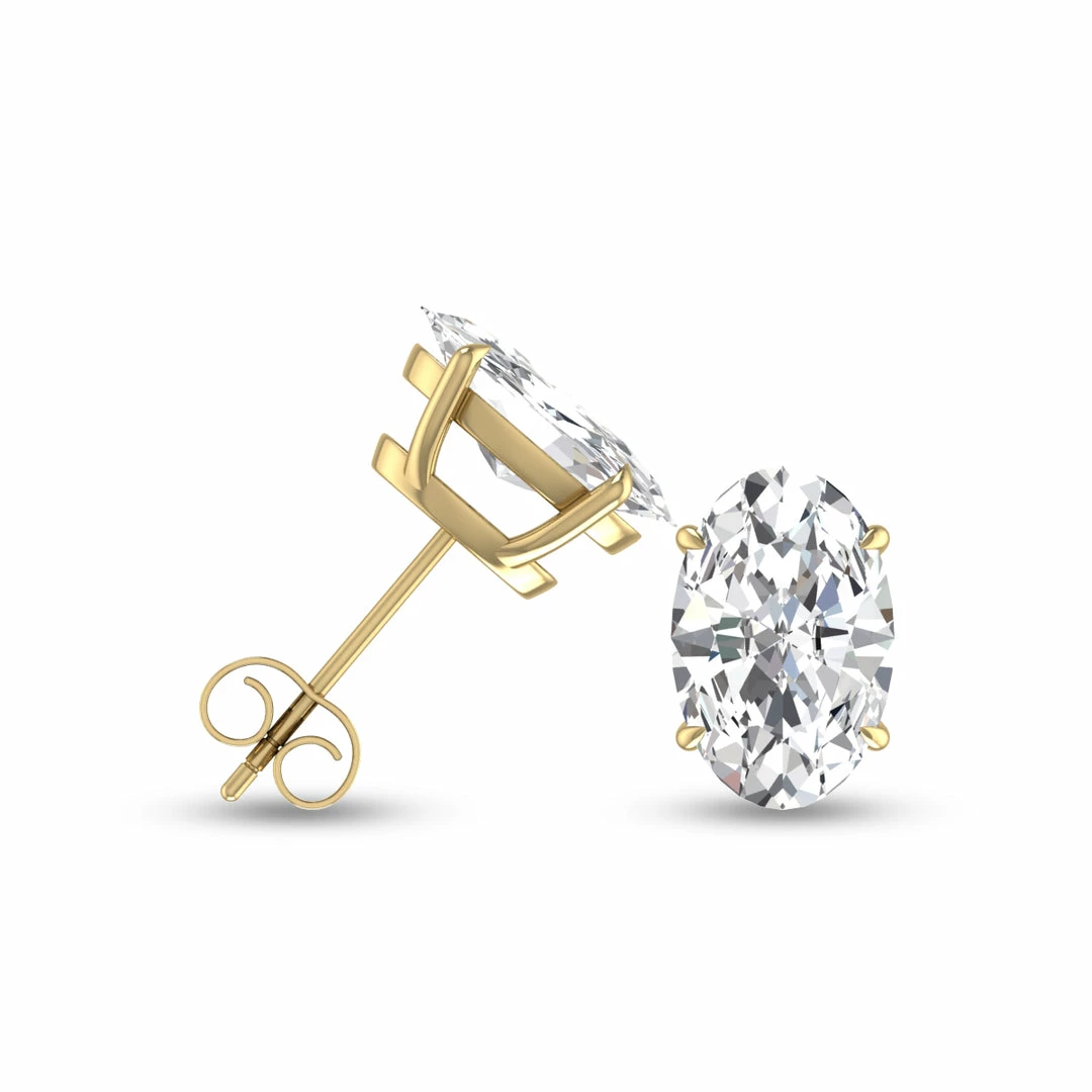 New π Monary Lab Grown 1 CTW Oval Solitaire Diamond Earrings in 14K Yellow Gold for π© women π - Image 2