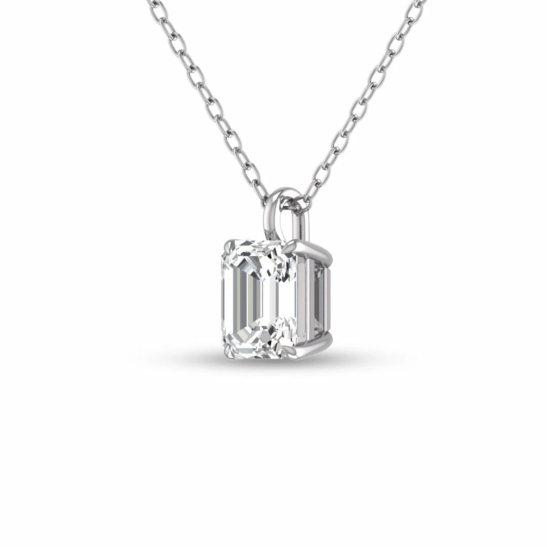 Cheapest π Monary Lab Grown 1 CTW Emerald Solitaire Diamond Pendant in 14K White Gold for π© women π - Image 2
