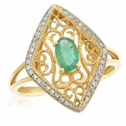 Top 10 🔔 Monary Green Emerald & Diamond Cocktail Ring for 👩 women 👏