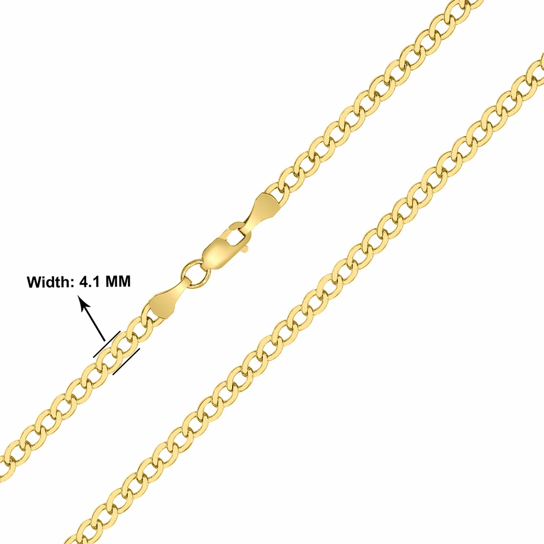 New β¨ Monary 14K Yellow Gold Filled 4.1MM Curb Link Chain with Lobster Clasp - 18 Inch for π© women β€οΈ - Image 2