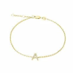 Flash Sale ⭐ Monary Silver/18k Yellow Dia "A" Bracelet "7+.5+.5" for 👩 women 🔥