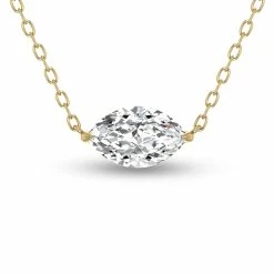 Flash Sale 🔥 Monary Lab Grown 1/2 CTW Floating Marquise Diamond Solitaire Pendant in 14K Yellow Gold for 👩 women 🛒