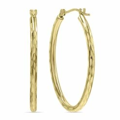 Buy 🎁 Monary 10K Yellow Gold Engraved Pattern U Shaped Hoop Earrings for 👩 women 🥰