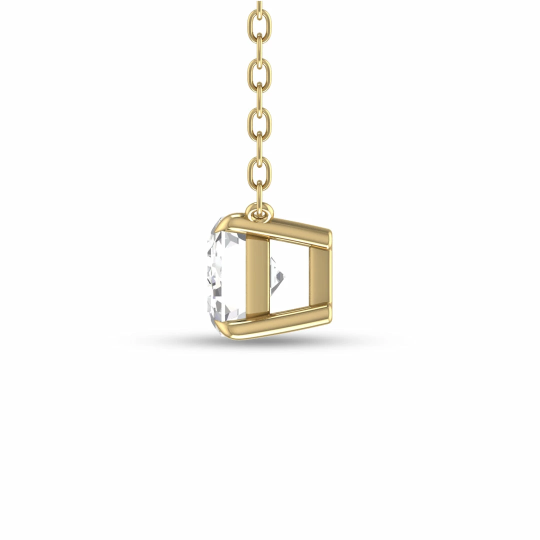 New π Monary Lab Grown 1 CTW Floating Emerald Diamond Solitaire Pendant in 14K Yellow Gold for π© women π - Image 3