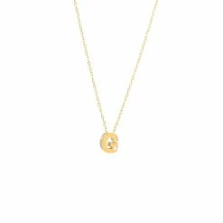 Coupon ✨ Monary 14k Yg Initial G W/ Diamond And Chain (16+2") for 👩 women 🥰