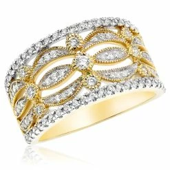 Hot Sale 🤩 Monary Diamond Cocktail Ring - Set in 14K Yellow Gold for 👩 women ✨