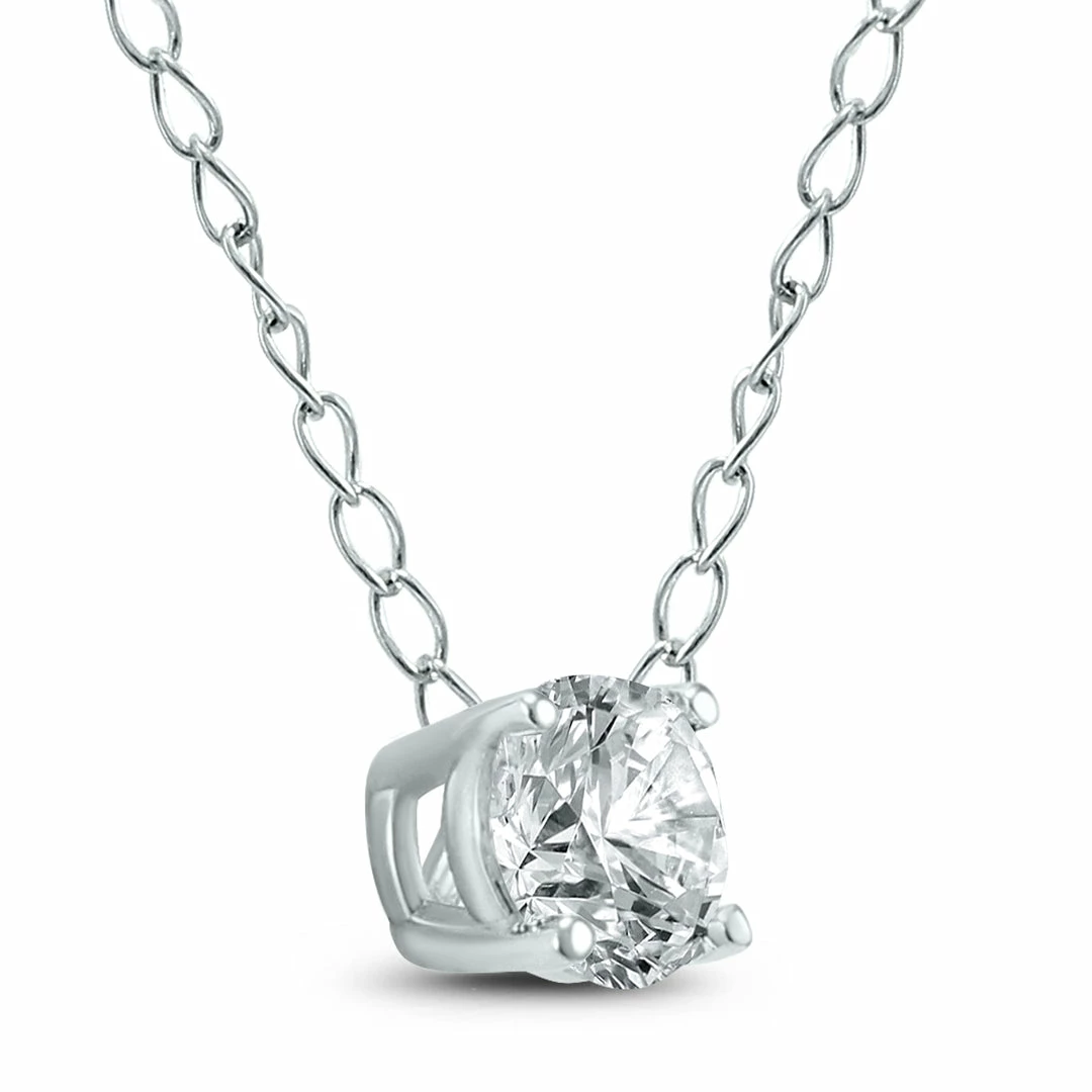 Brand new β€οΈ Monary 1/3 Carat Floating Round Diamond Solitaire Necklace in 14K White Gold for π© women π - Image 2
