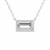 Buy 💯 Monary Lab Grown 1/4 CTW Baguette Bezel Set Diamond Solitaire Pendant in 14K White Gold for 👩 women 😉