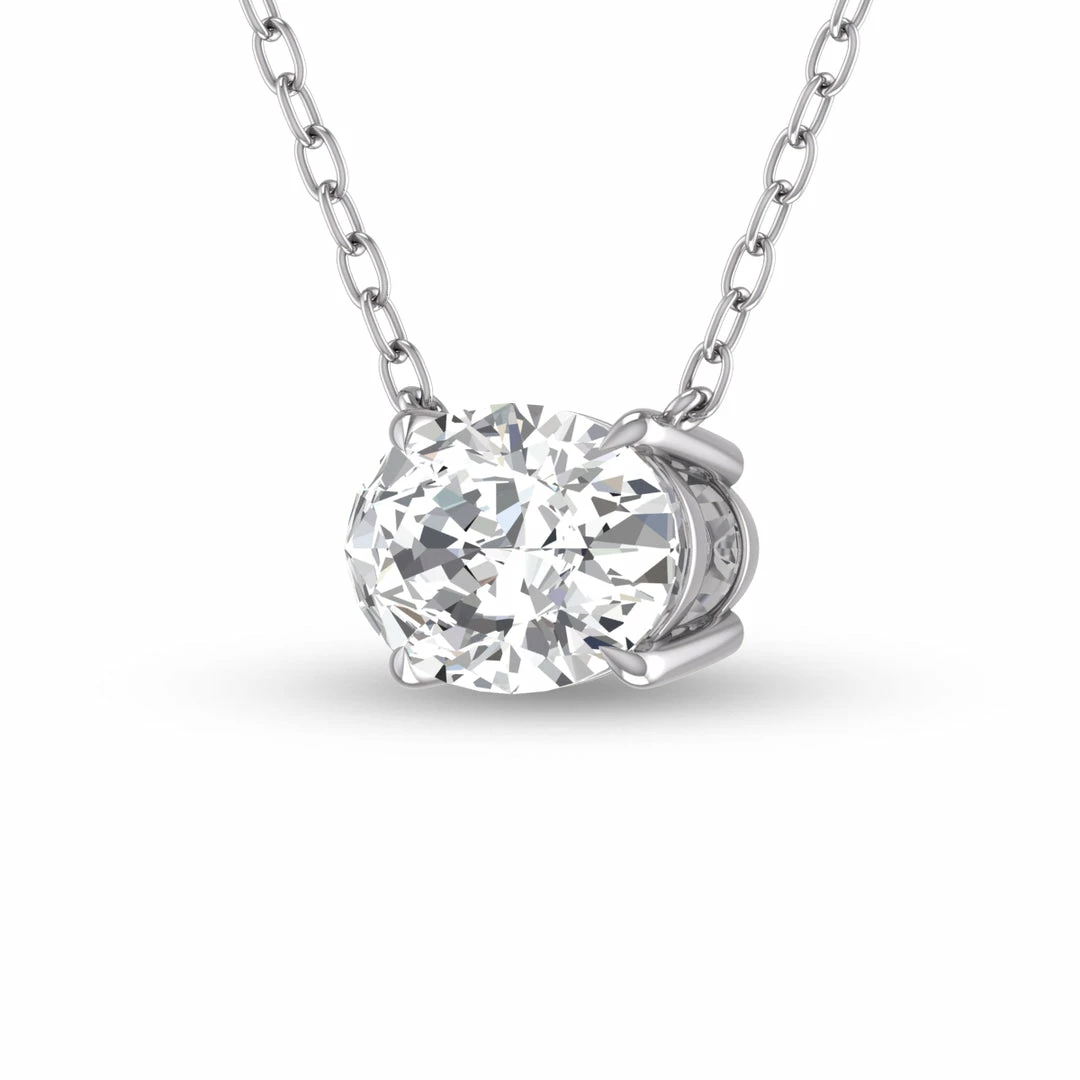 Wholesale π Monary Lab Grown 3/4 CTW Floating Oval Diamond Solitaire Pendant in 14K White Gold for π© women π - Image 2
