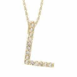 New 👏 Monary Diamond "L" (Yg/With Chain) Initial for 👩 women 🔔